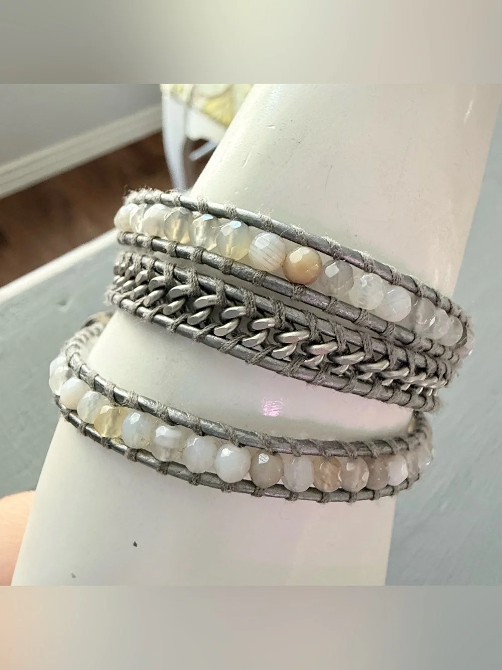 Chan Luu Boho Neutral Beaded Wrap Bracelet